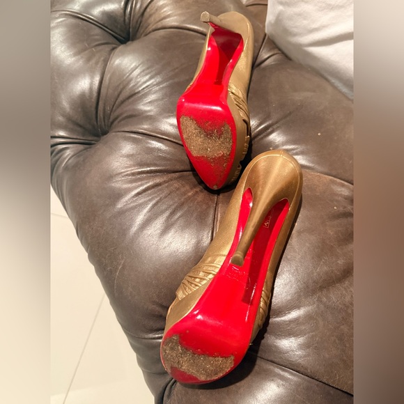 Christian Louboutin Gold Lady Peep 150 - Picture 5 of 8